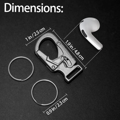 Ahiller Carabiner Clip,1.9'' Alloy Car Keychain Clip with 2 1.9", Silver-1P