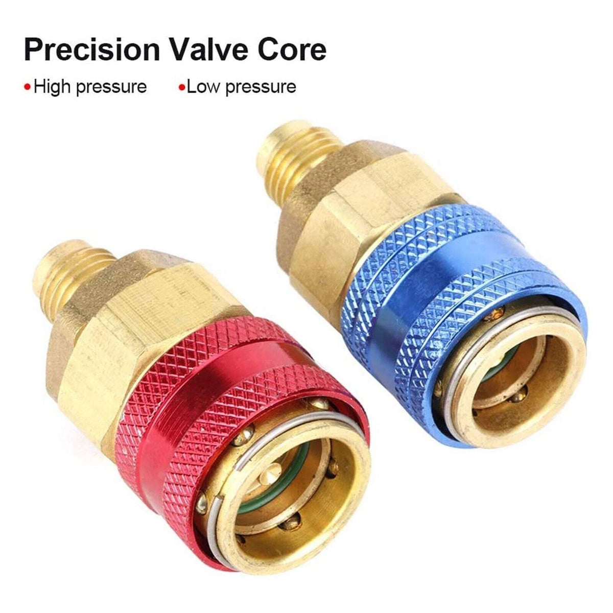 1 Pair A/C R134A Quick Coupler Adapter Car High & Low Side HVAC SAE Male Flare