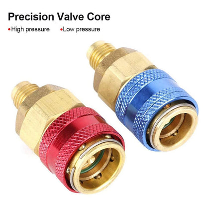 1 Pair A/C R134A Quick Coupler Adapter Car High & Low Side HVAC SAE Male Flare