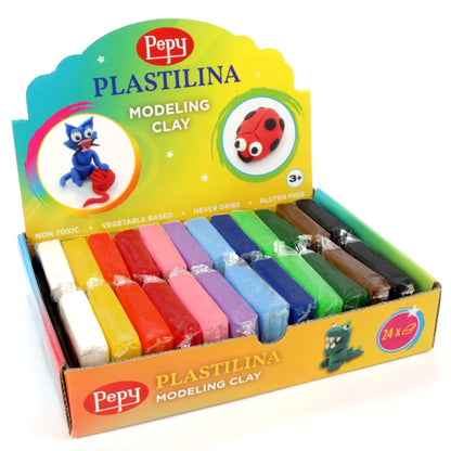 Pepy Plastilina Reusable and Non-Drying Modeling Clay Set of 24, Multicolor