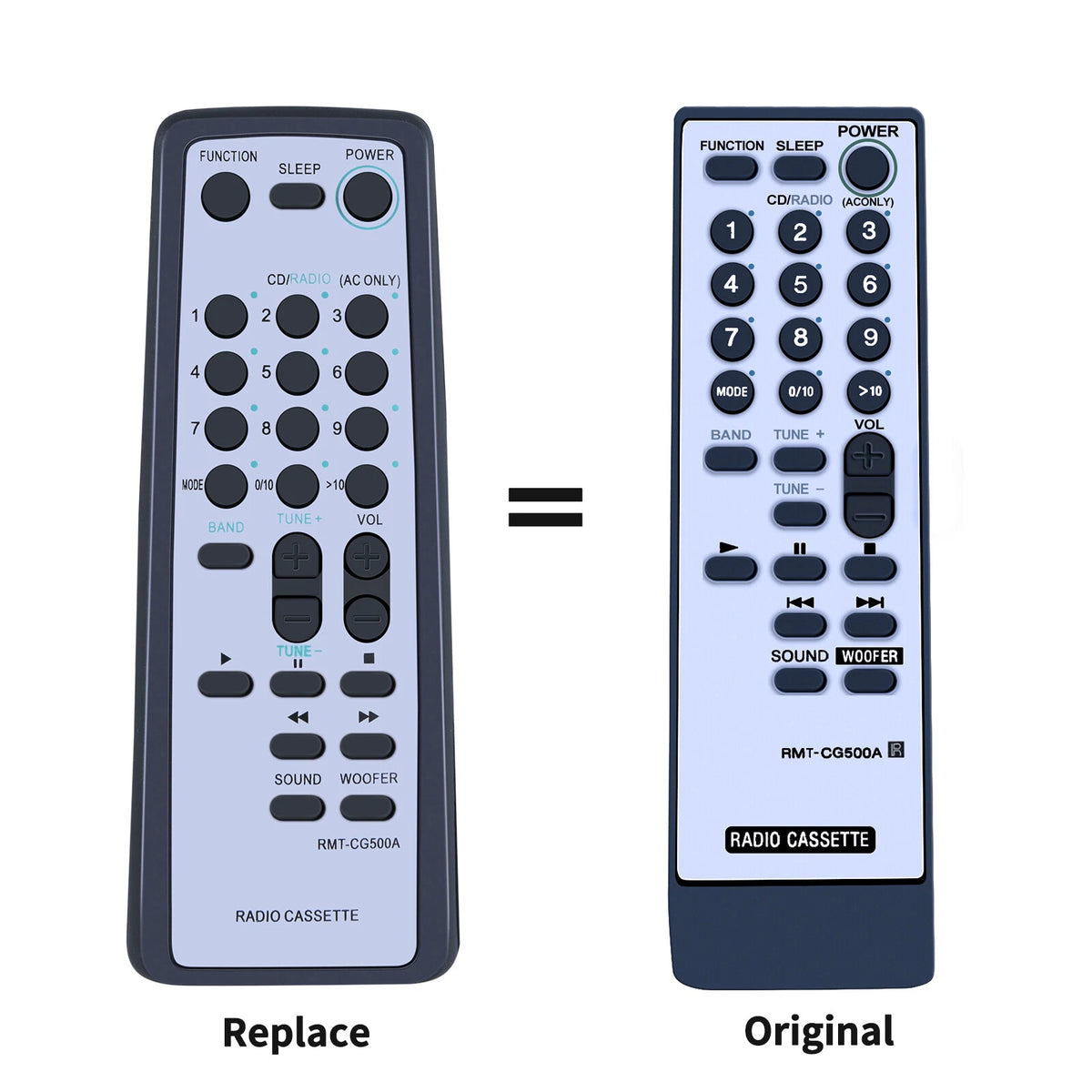RMT-CG500A Remote Control For Sony Radio Cassette Recorder CFD-G500 CFD-G505