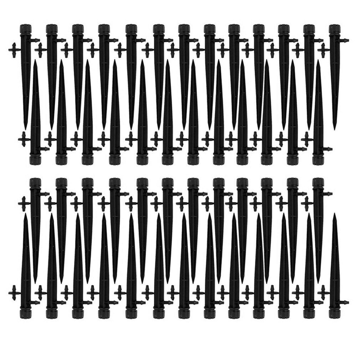 50Pack Adjustable Water Flow Polypropylene Nozzle Stake Drip Sprinklers Garden