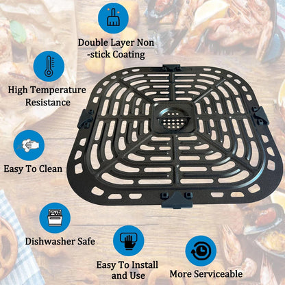 ALJ 6QT Air Fryer Grill Plate for Power XL Combo 6QT, Black