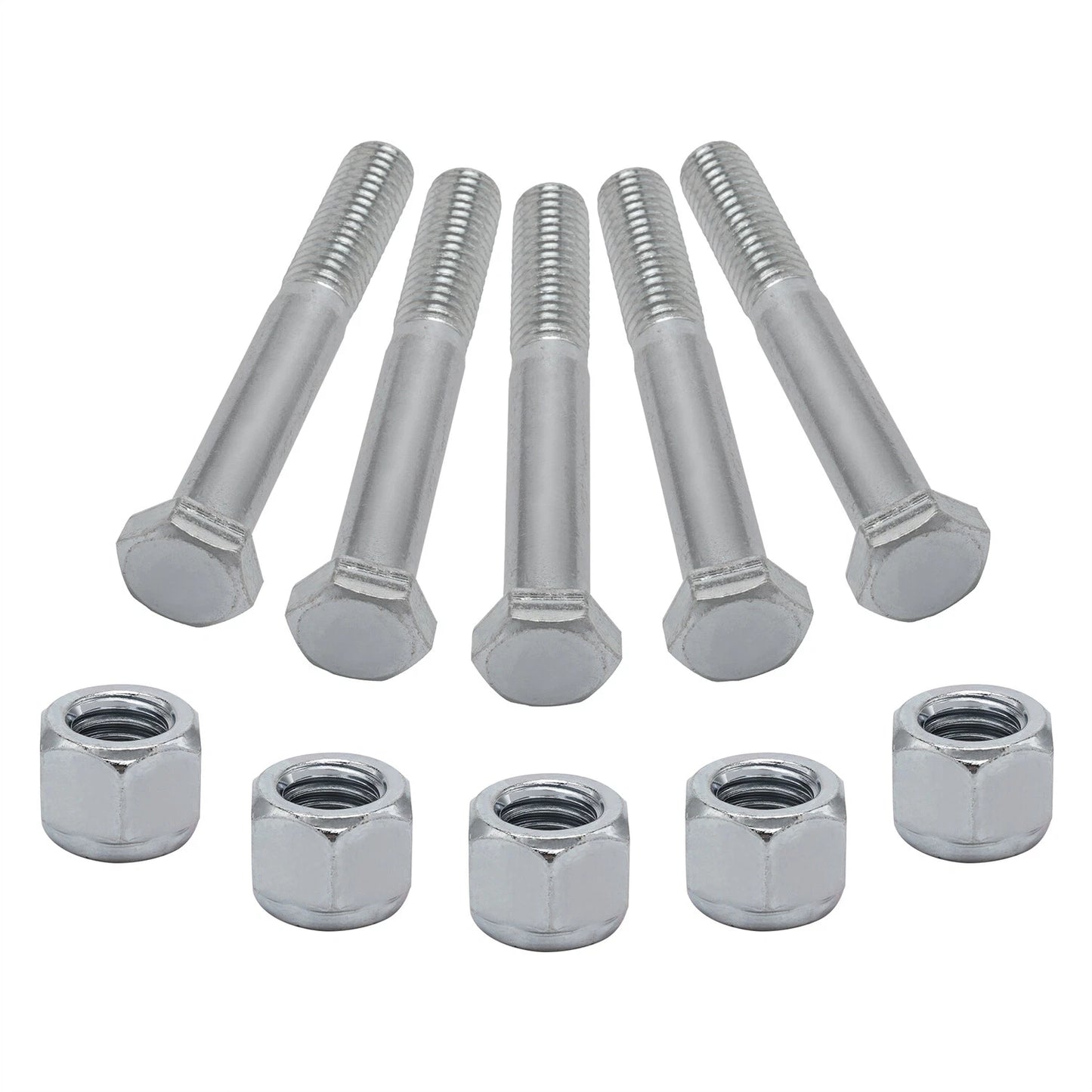 Grade 2 Shear Bolts for Rotary Cutters 1/2" x 3-1/2" with Nylock Nuts - 5 Pack