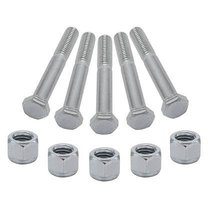 Grade 2 Shear Bolts for Rotary Cutters 1/2" x 3-1/2" with Nylock Nuts - 5 Pack