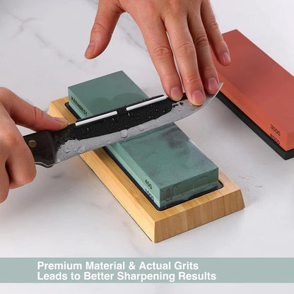 KEENBEST Actual Grit Premium Material Whetstone Set 2 Side 400 1000 Red