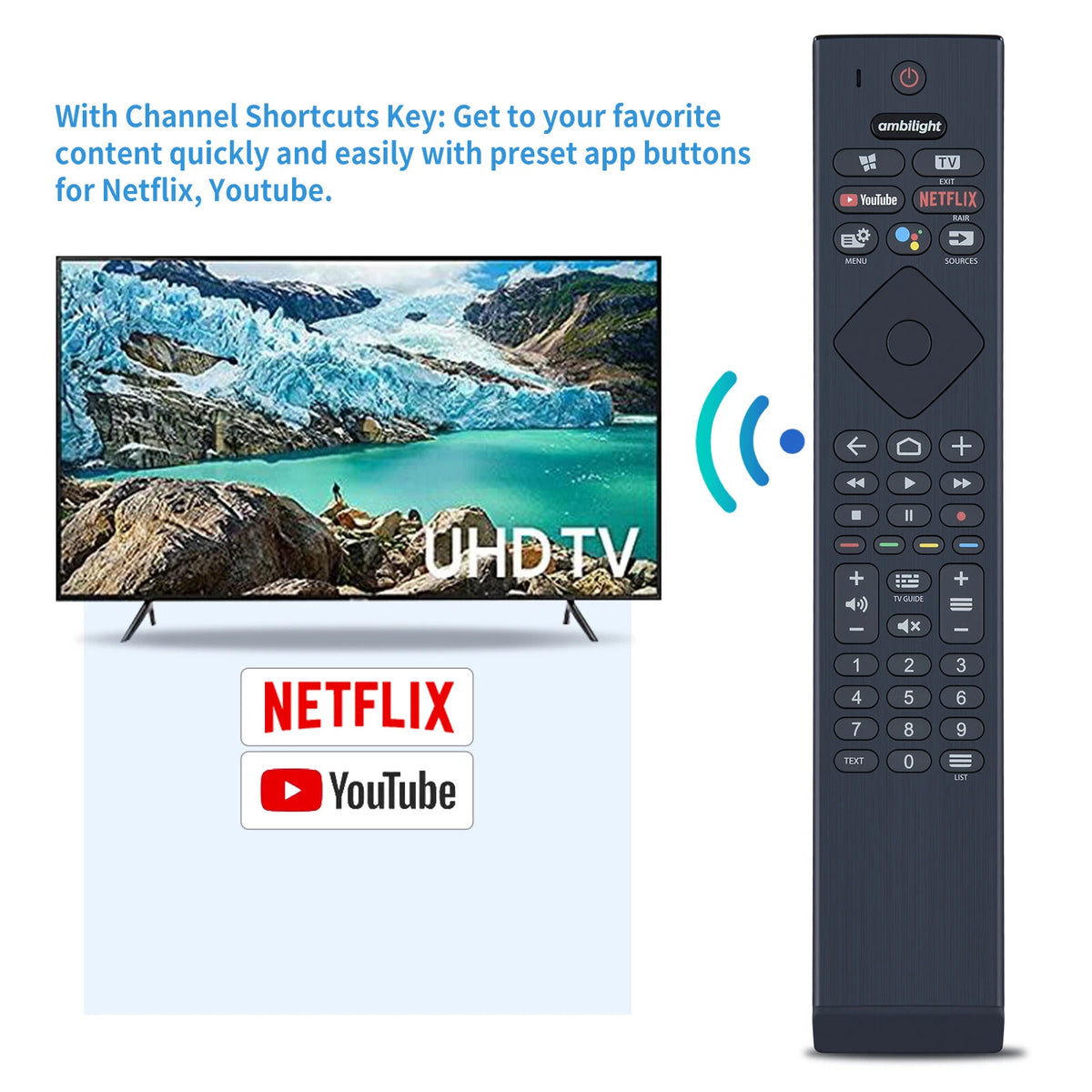 YKF474-B002 Replacement Voice Remote Control For Philips TV 398GM10BEPHN0027HT