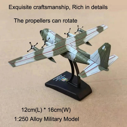 1/250 C-130H Hercules Alloy Aircraft Model US Air Force Transport 12cm Stand
