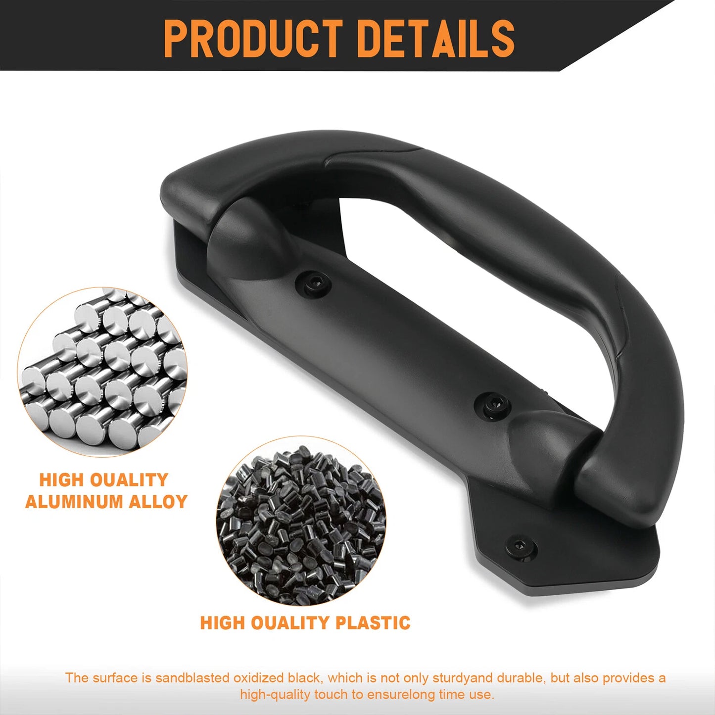 Rear Grab Handle for Jeep Wrangler JL 2018-2024 Black