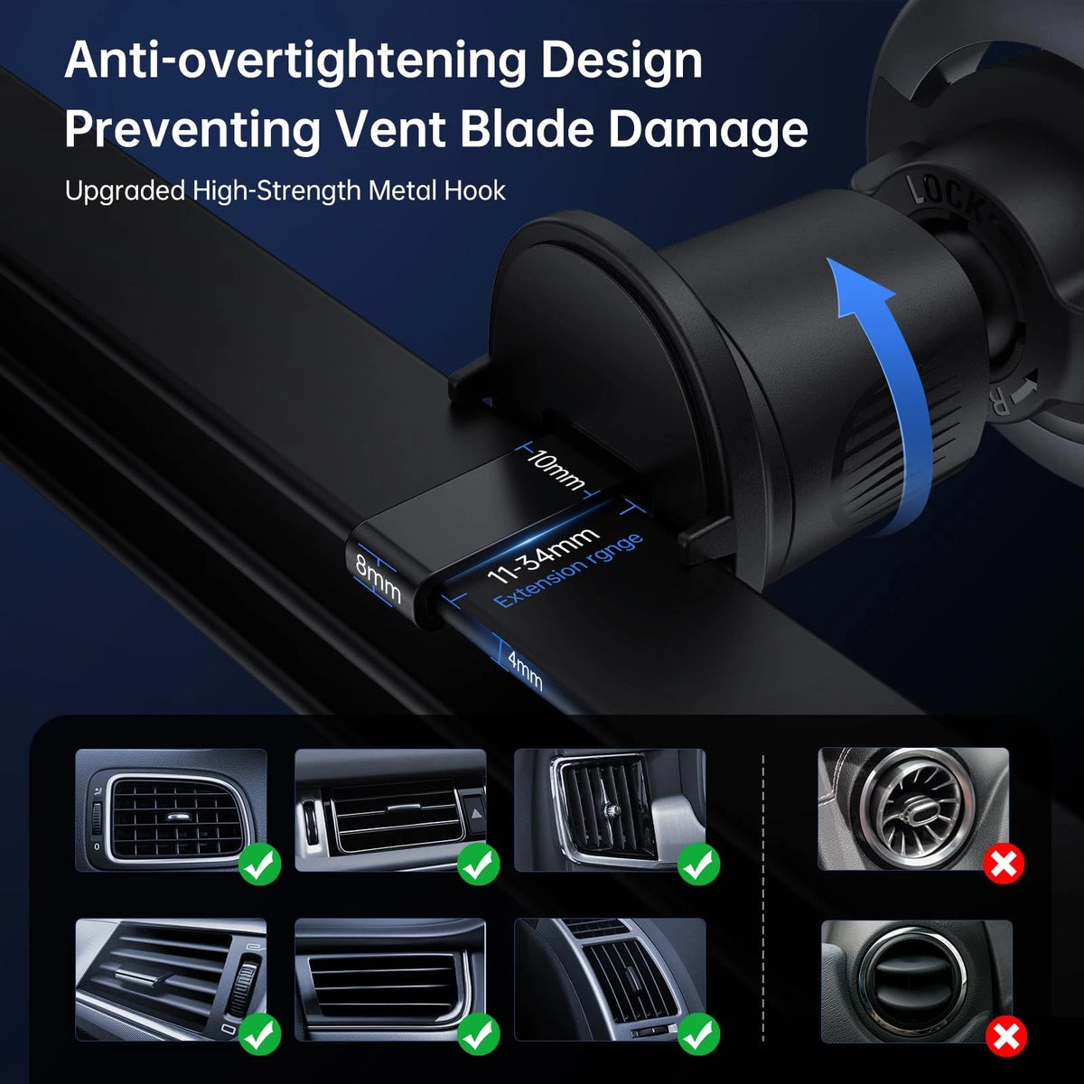 SYNCWIRE Mobile Phone Holder Car for MagSafe Universal Black