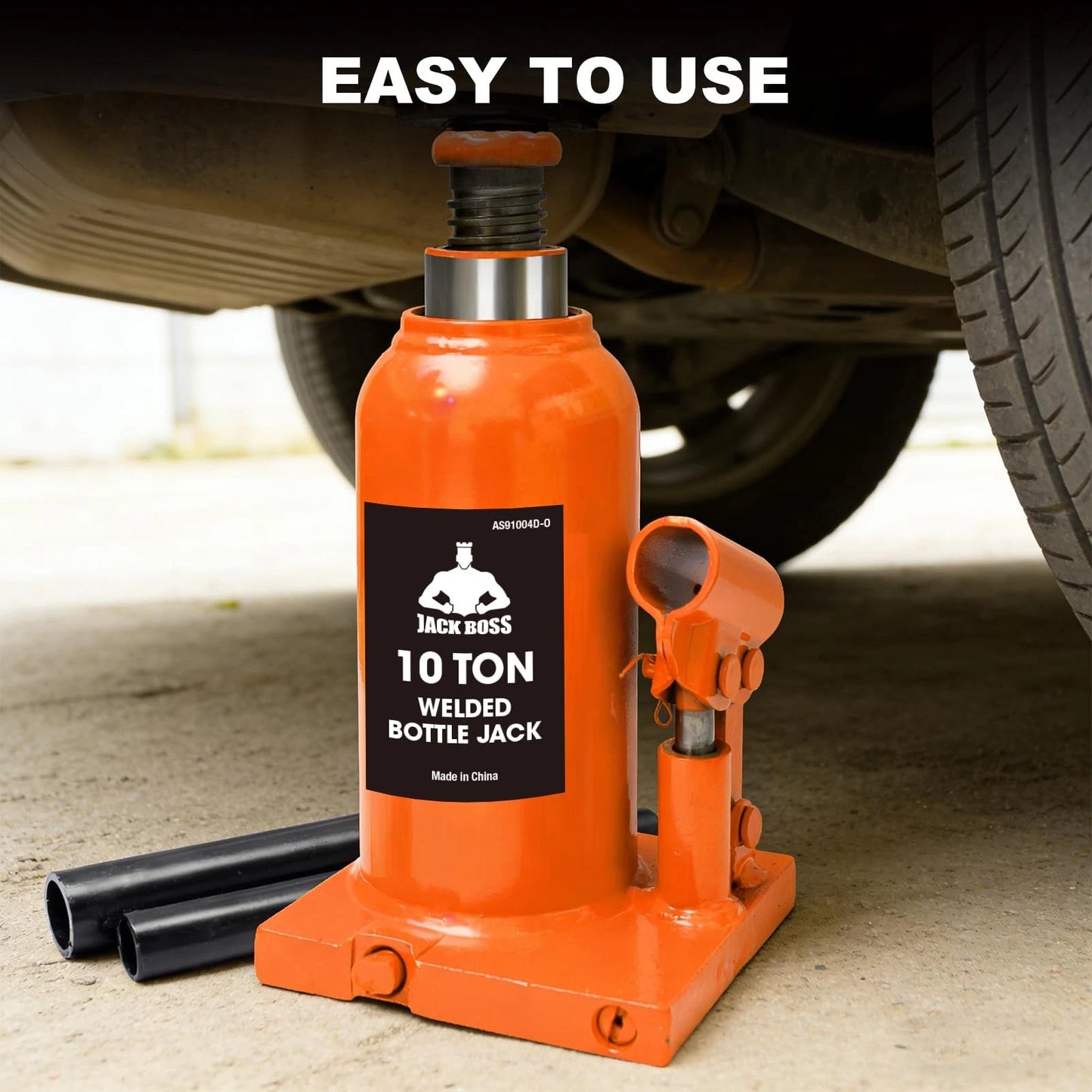 Jack Boss Bottle 10 Ton (20,000 LBs) Hydraulic Car Jack, 10 TON, Orange