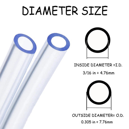 NICOLEKAY 20 Feet PVC- 3/16" ID Clear Vinyl Tubing Food Grade