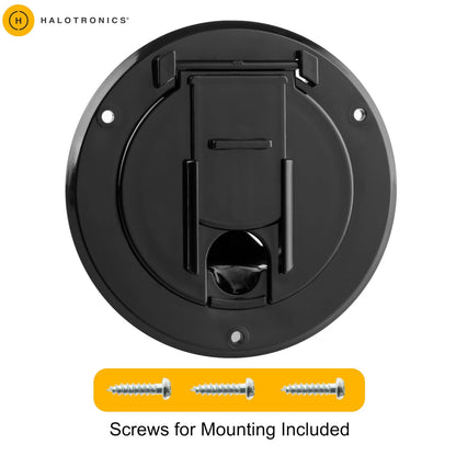 Halotronics RV 4 1/4-inch Round Electrical Cable Hatch for 4 1/4-Inch, Black