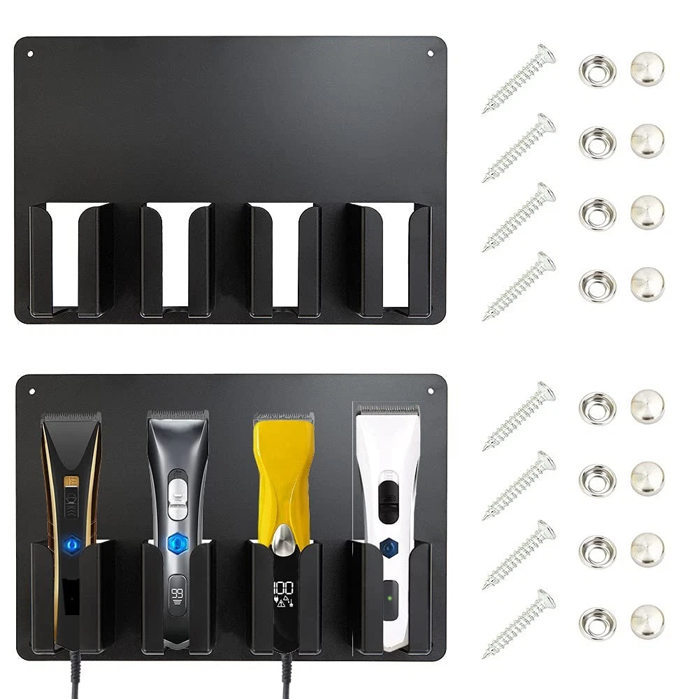 2Pcs Clipper Holders for Barbers, Barber Organizer, Hair 2 PCS, Black