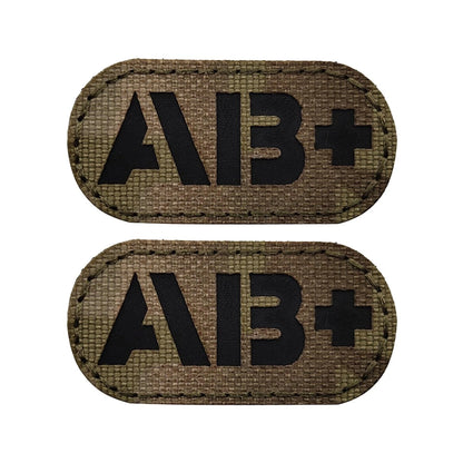 EmWoot 2PCS Blood Type AB+ Patches IR Infrared Reflective 2"×1", 2"×1" CP