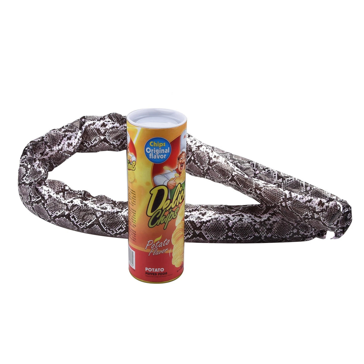 Kid Funny Hallowen Magic Snack Chips Can Flexible Spring Fake Snake Trick Joke