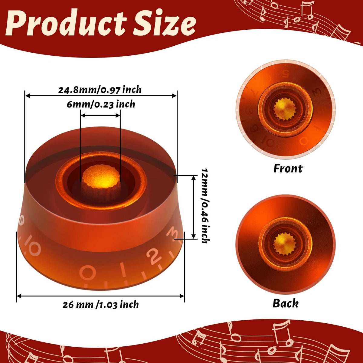 Nuanchu 20 Pieces Electric Guitar Knobs Top Hat Volume Tone Control Knobs...
