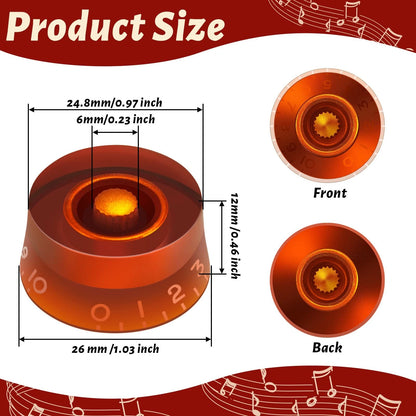 Nuanchu 20 Pieces Electric Guitar Knobs Top Hat Volume Tone Control Knobs...