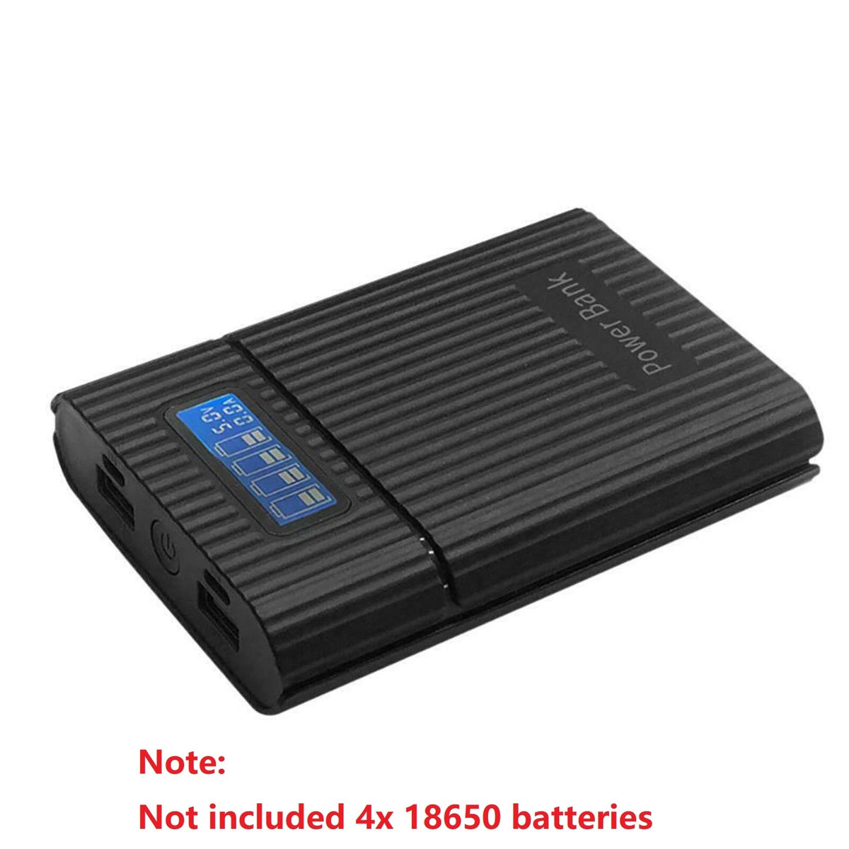 Black DIY Power Bank Case Battery Charger Storage Box Digital Display D