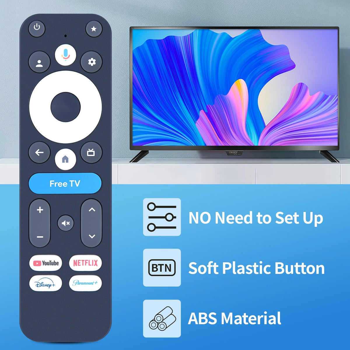 Replace Remote Control For Onn 4K Pro Streaming Device Google TV with Voice