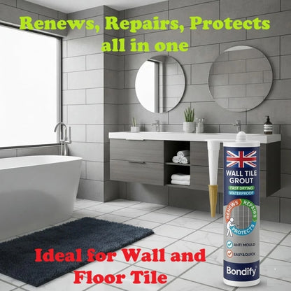BONDIFY Waterproof White Wall & Floor Tile Grout Repair Kit 16oz/450g x 2
