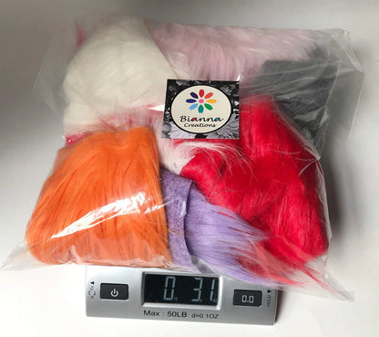 Bianna Creations | Faux Fur Fabric Ultra Soft 3oz Scrap Bag, Multi Color