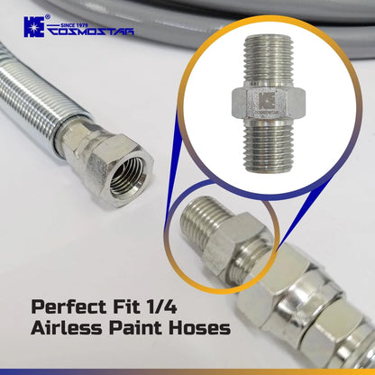Cosmostar 1/4" x Hose Fitting for Connecting 0.25 Inch, Sliver