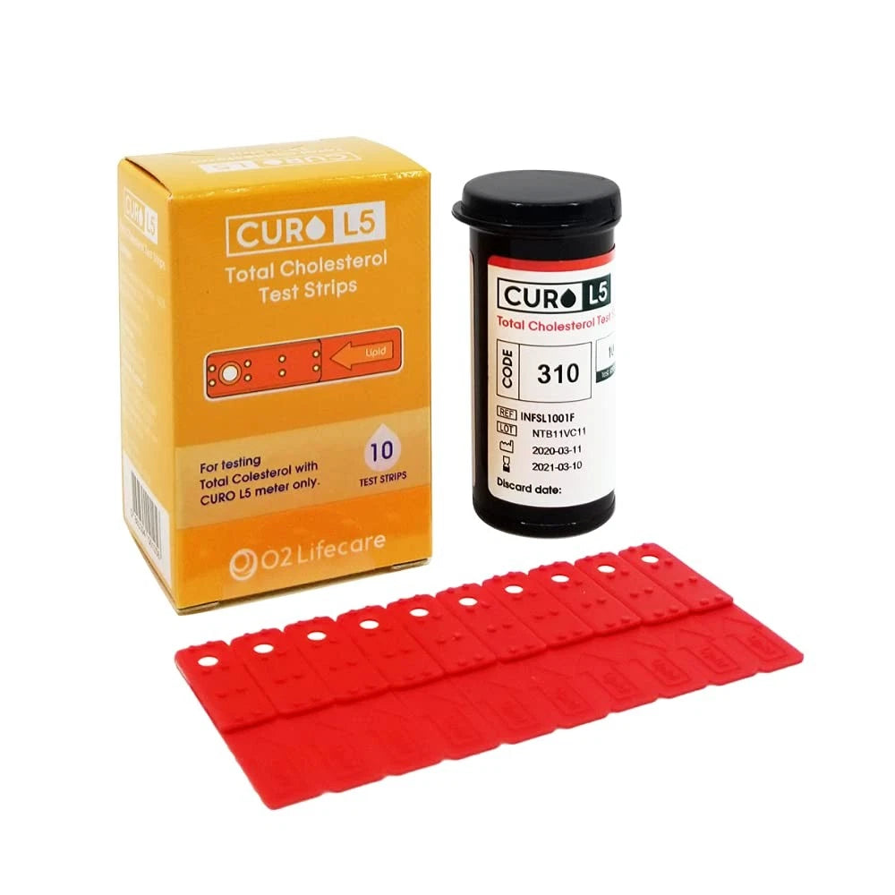CURO L5 Blood Cholesterol Test Strips Includes Total Strips...