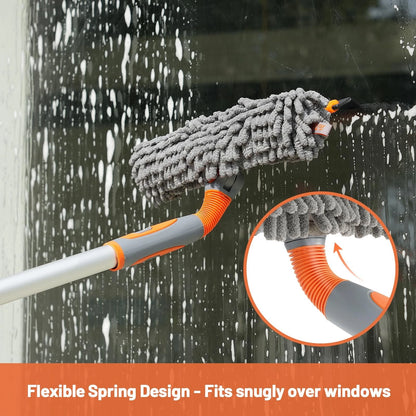 Eazer 2-in-1 Window Cleaner Tool, 64'' Squeegee for 64inch, Orange