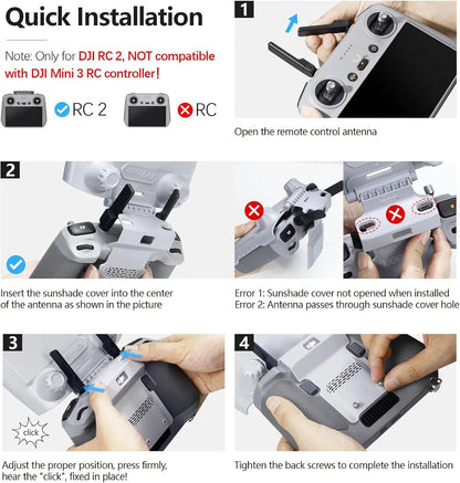 FPVtosky 2-in-1 Mini 5/4 Pro RC 2 Sun Hood & RC2 Protective Cover, Grey