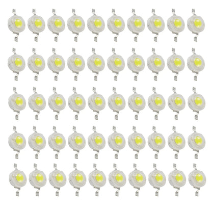 50Pcs 180 Degree 1W High Power LED SMD Different Colors Chip Lamp Beads COB