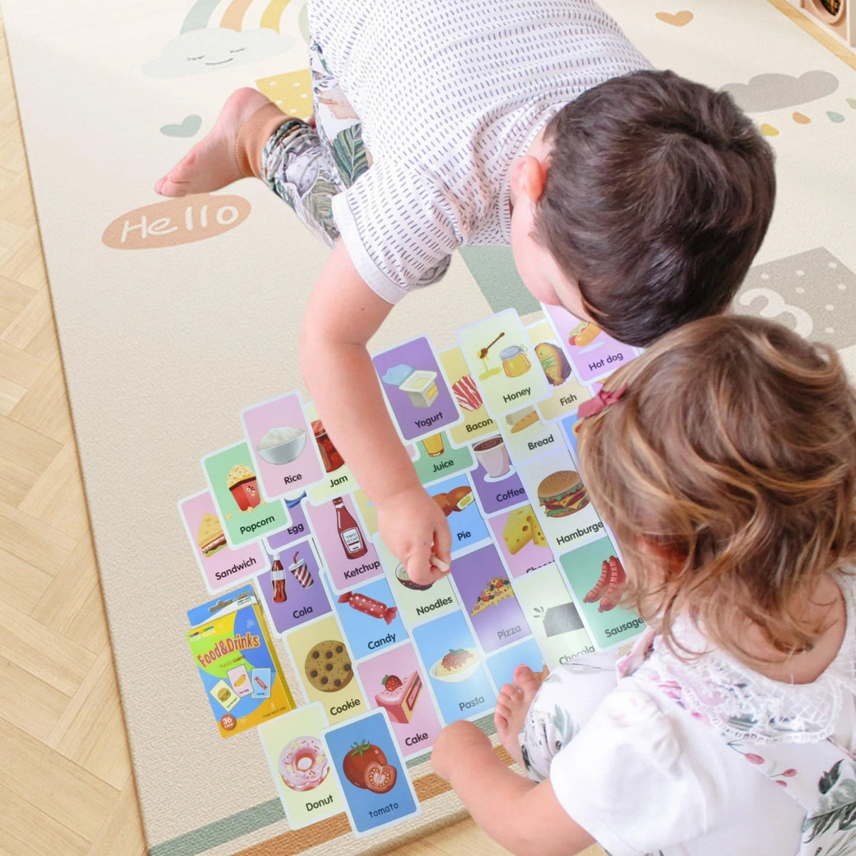 Flash Cards for Toddlers, Educational Learning Set of pocket-size, Orange