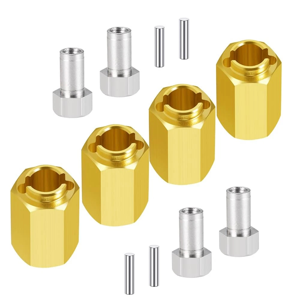 MOHERO 4Pcs 15g Brass Wheel Hubs 10mm Extenders Hex Adaptor for 1/18 RC...