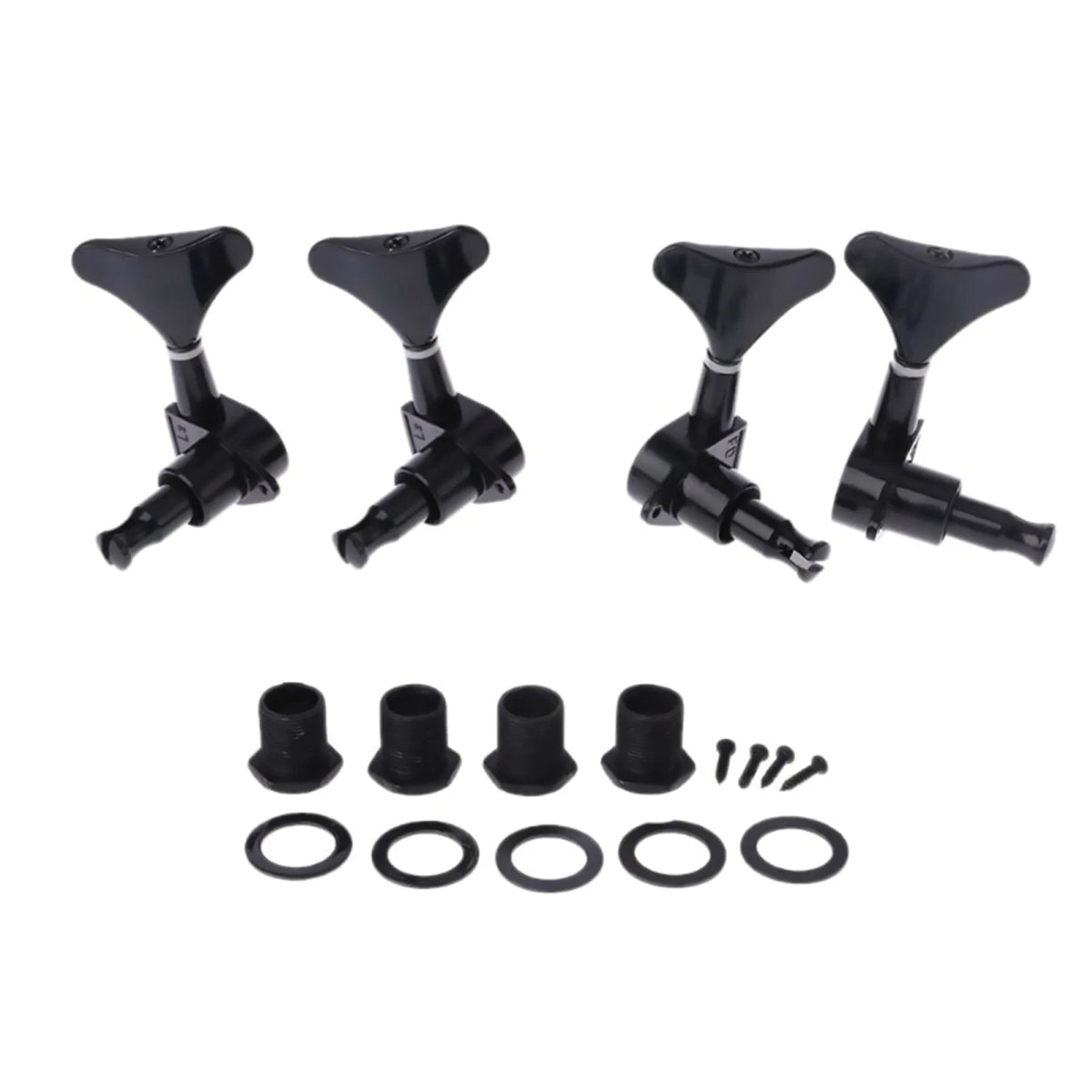 Black 2L+2R 4 Acoustic Guitar String Tuning Pegs Closed Gear Machine Heads E