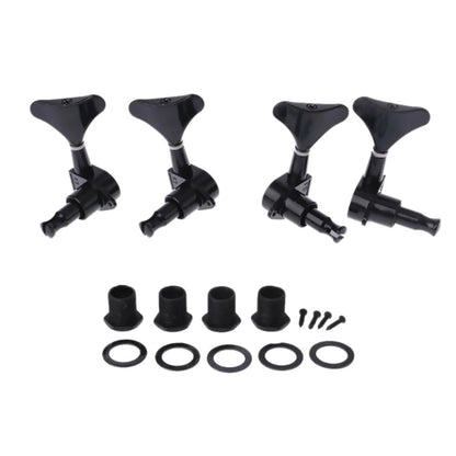 Black 2L+2R 4 Acoustic Guitar String Tuning Pegs Closed Gear Machine Heads E
