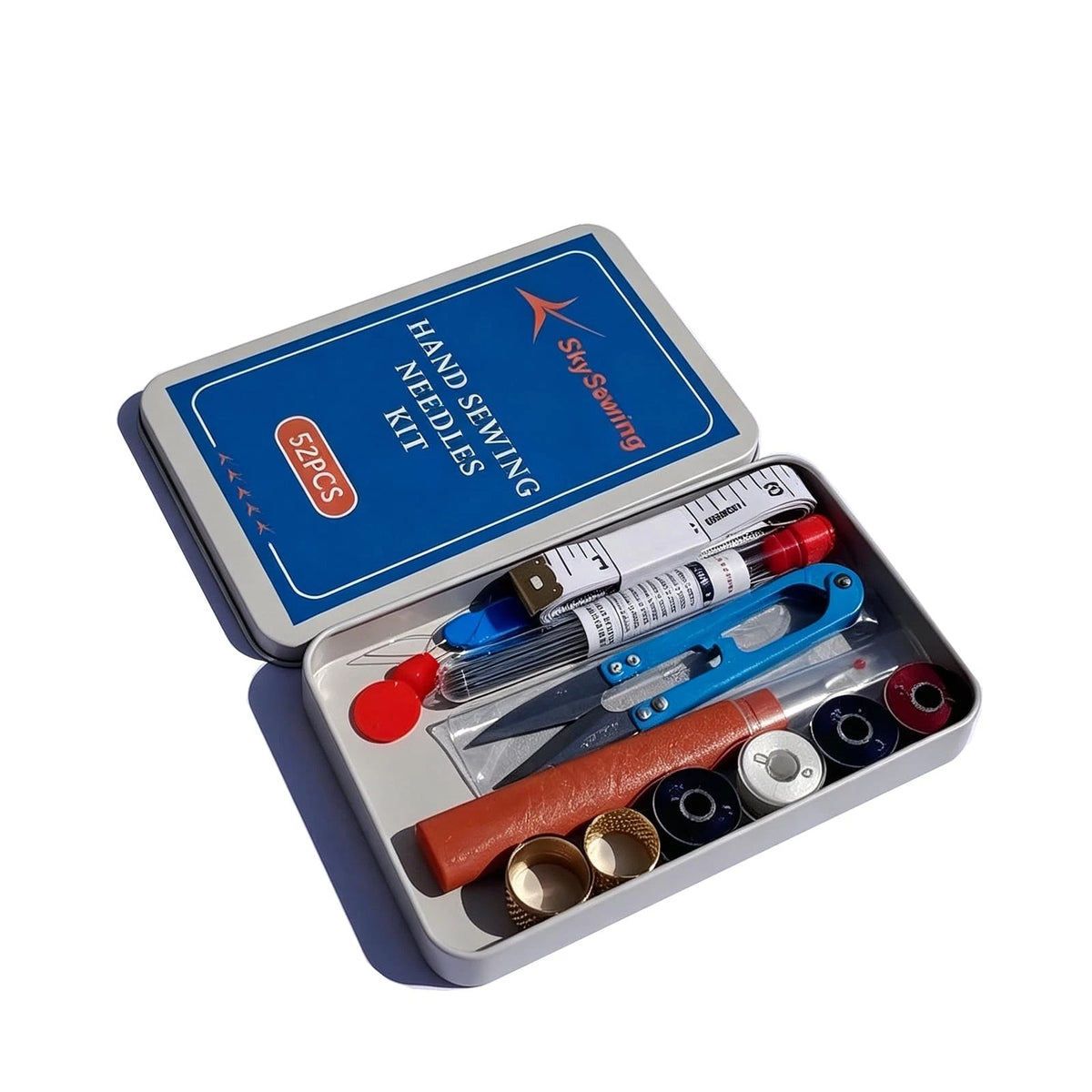 Skysewing 52PCS Large Eye Hand Sewing Needles Kit with 1set-52pcs, silver