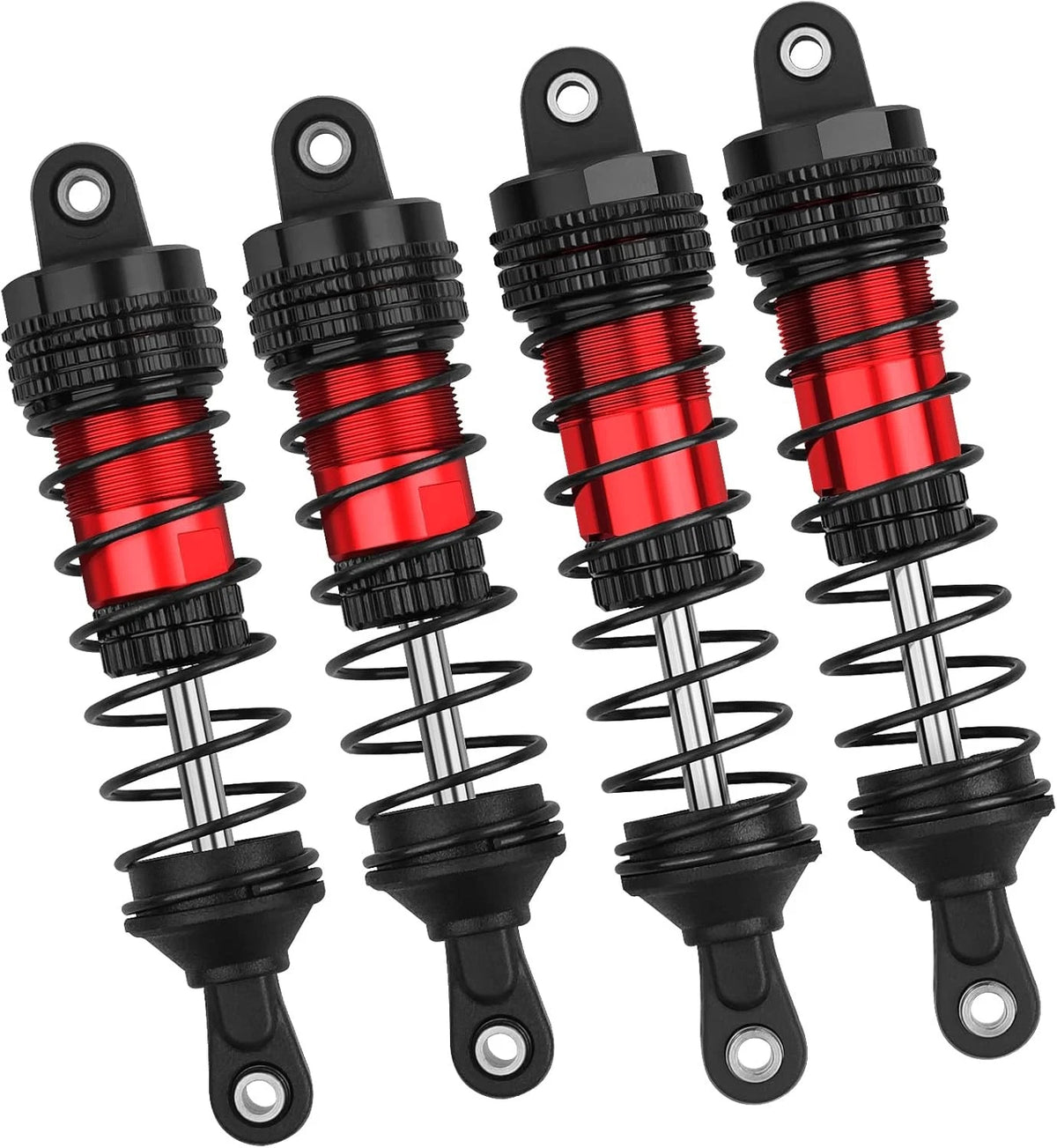 4PCS RC Oiled Shocks Absorber Set Fit for 1/12 1/14 1/16 Cars Black red