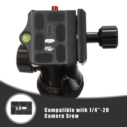 Frienda 2 Pieces Metal Quick Release Plate with 1/4''-20 Camera 60mm, Black