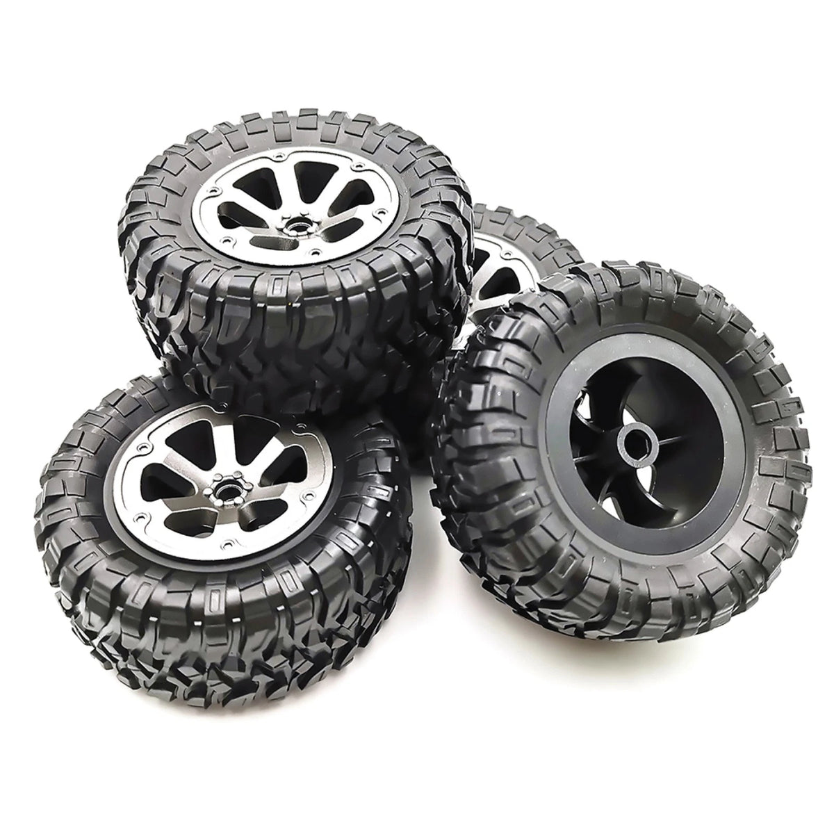 4x 73.8*32.4mm Rubber Wheel Tire Rim For WPL B16 B36 B-14 C14 1/16 RC Car Truck