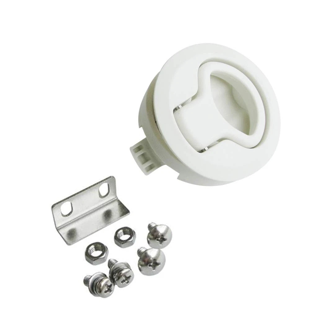 WJSKDQ 4PCS Boat Slam Latch 2'' Flush Pull Latches Round Plastic white
