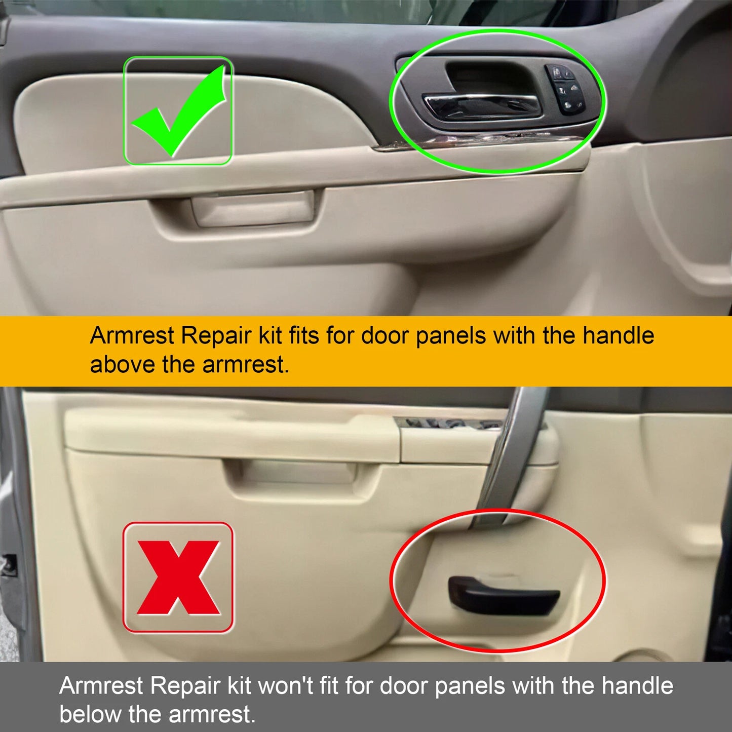 80995 Front Driver Side Armrest Repair with Door Release Dandle above Armrest