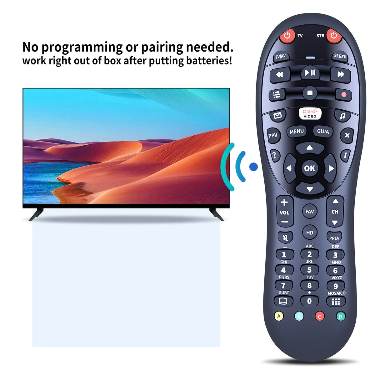 Universal Remote Control For Claro TV -Random Colors.