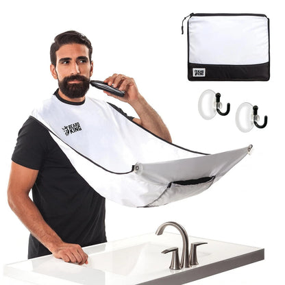 Beard King Bib Apron - As 1 Count (Pack of 1), White w/ Packing Pouch