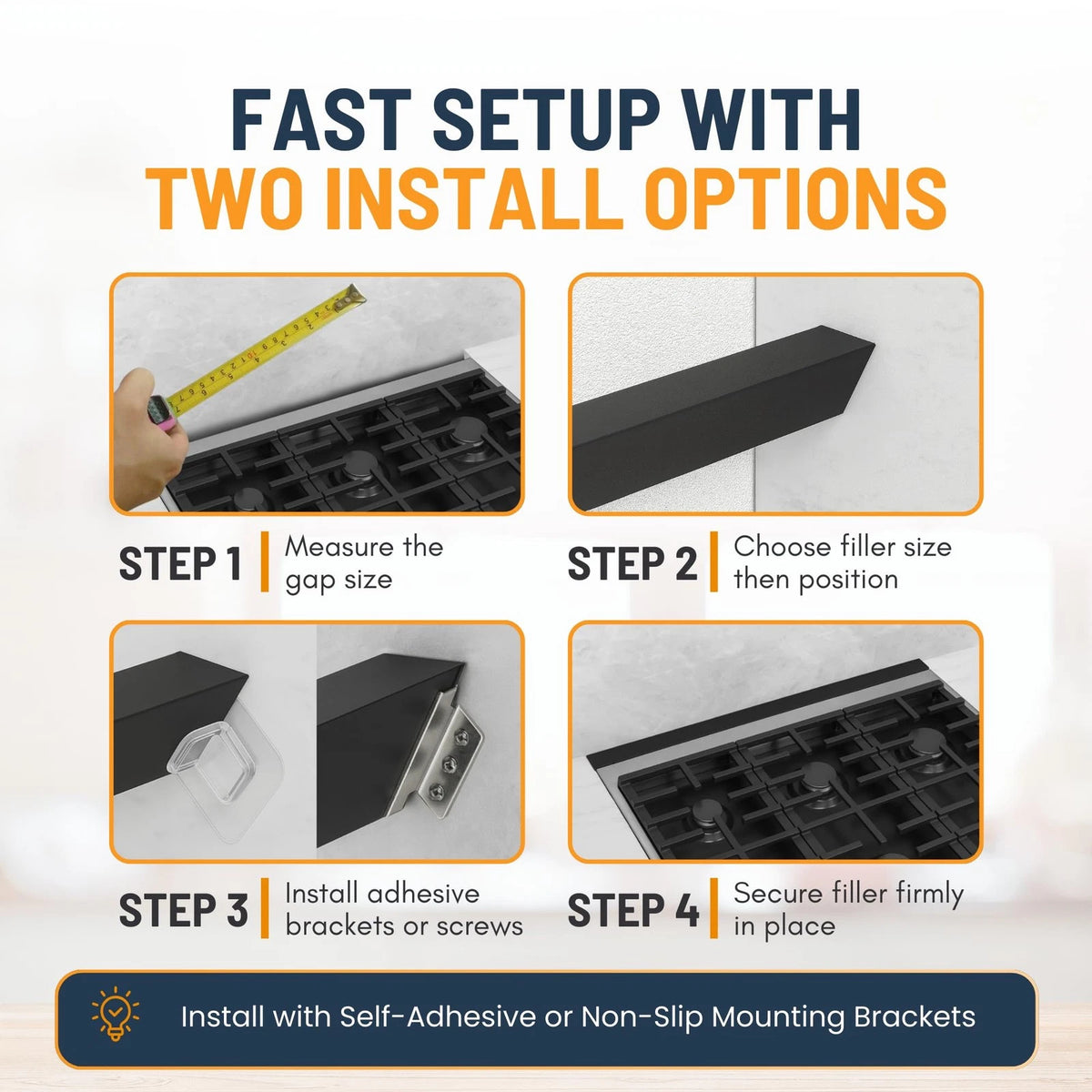 30” Slide In Range Gap Filler Kit, Slide-In Rear & Range...