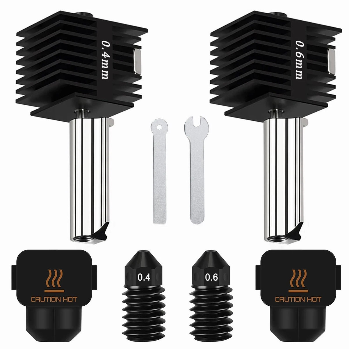 2PCS 0.4mm+0.6mm Hotend Kit for Bambu Lab A1/A1 Mini, 3D Printer