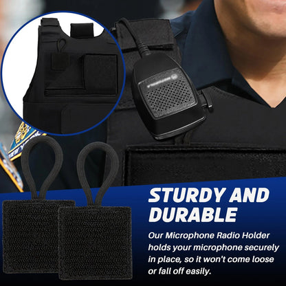 Terixe 2 Pack Mic Clips for Law Enforcement, Black Radio Holders,