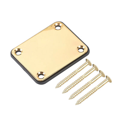 Gold Neck Plate w/ 4 Screws For Strat Tele LP SG Jazz Bass Electric Guitars mm