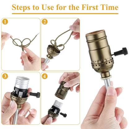 Honoson Lamp Repair Kit Table Rewire Parts with 3 Way Socket Bronze