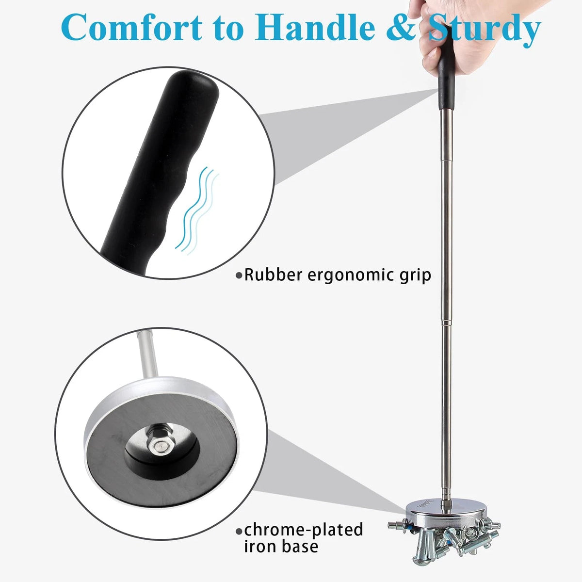 Rechabite Telescoping Magnetic Sweeper Pickup Tool, Screws 1 Piece, Black