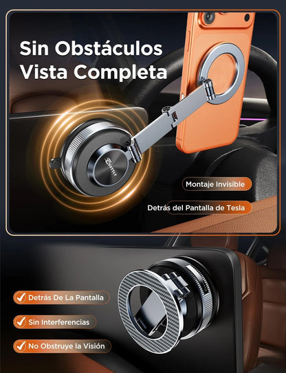 MSXTTLY Magnetic Car Phone Holder 360° Adjustable Tesla Space Gray